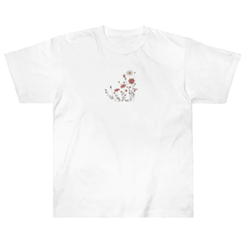 秋の草花のイラスト ヘビーウェイトTシャツ