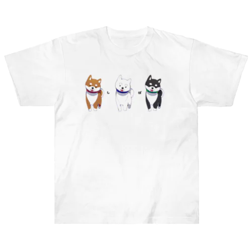 3色柴犬 ヘビーウェイトTシャツ