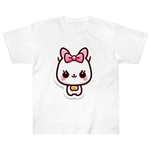 癒しの白猫グッズ～あなたの心にふれる白い天使～ ヘビーウェイトTシャツ