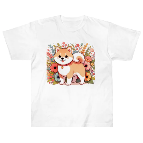 可愛い柴犬 ヘビーウェイトTシャツ