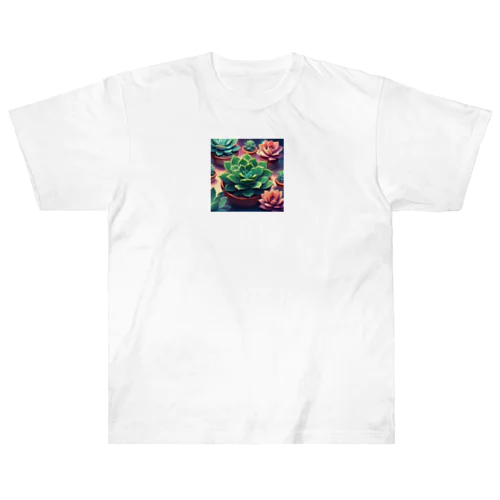 多肉植物のある暮らし ヘビーウェイトTシャツ