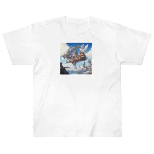 空に浮かぶ島のファンタジーグッズ Heavyweight T-Shirt