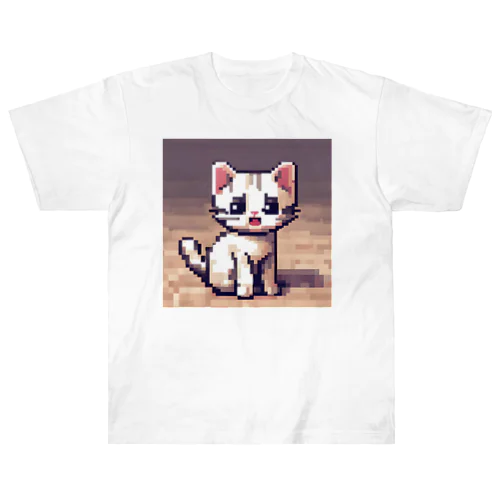 お出迎えドット子猫のグッズ Heavyweight T-Shirt