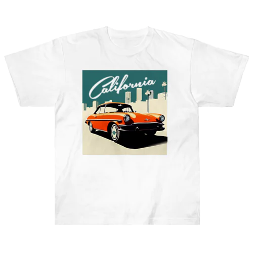 カリフォルニアのオレンジの車 ヘビーウェイトTシャツ