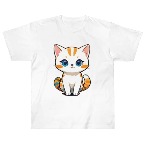 ふんわり癒しのモフモフ猫 ヘビーウェイトTシャツ