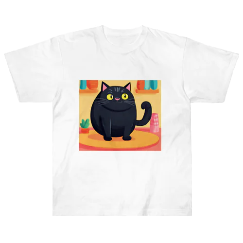 ぽて黒猫 ヘビーウェイトTシャツ