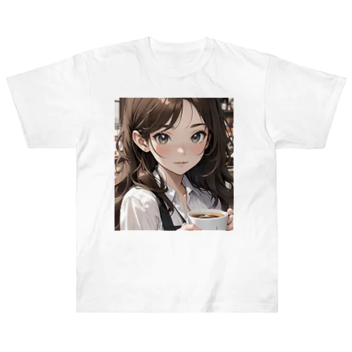 バリスタ見習いの女の子 ヘビーウェイトTシャツ