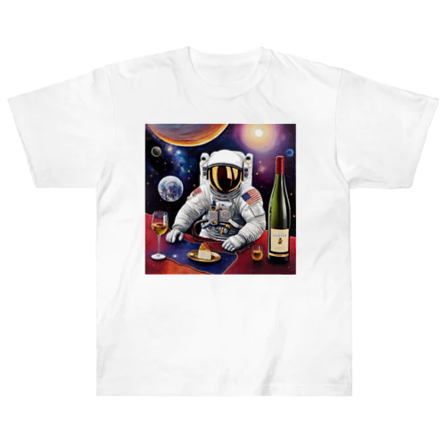 宇宙空間に合うワイン ヘビーウェイトTシャツ