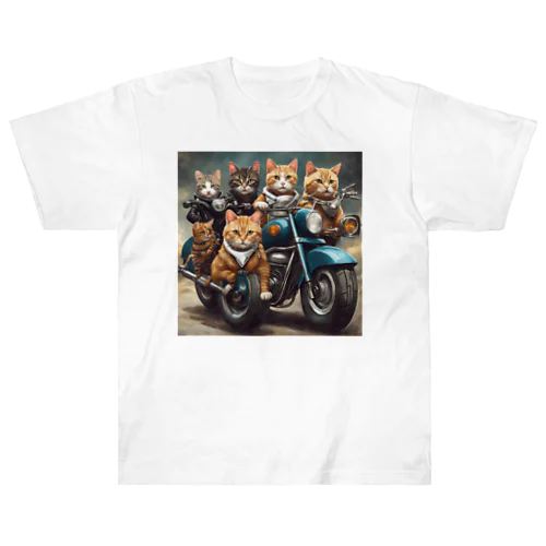 猫の暴走族 Heavyweight T-Shirt