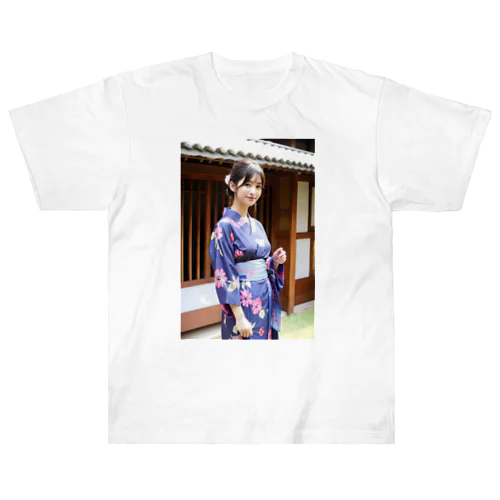 ai美女×浴衣 Heavyweight T-Shirt