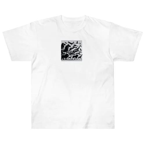 珍しい動物コレクションデザイン Heavyweight T-Shirt