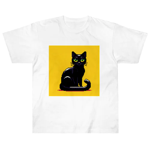 黒猫🐈‍⬛ドットアート Heavyweight T-Shirt