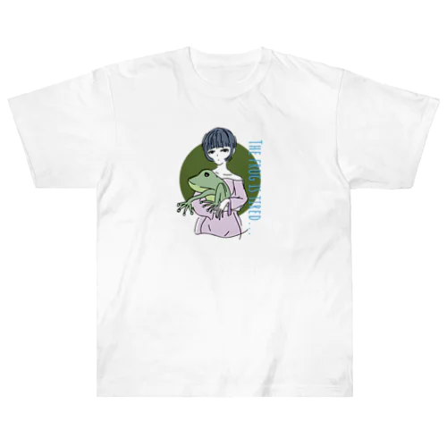 カエル好きな女の子 ヘビーウェイトTシャツ