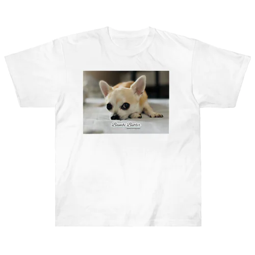 世界初！本物の犬執事・ドッグバトラーのバンビ君 ヘビーウェイトTシャツ