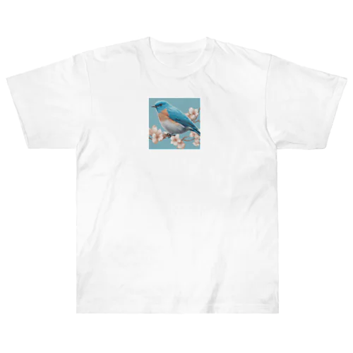 beautiful blue bird ヘビーウェイトTシャツ