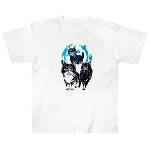 猫のイラストシリーズ ヘビーウェイトTシャツ
