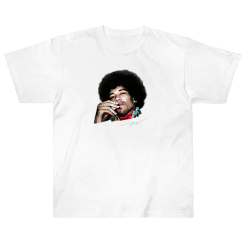 ジミヘン ジミヘンドリックス Jimi Hendrix イラスト 絵 ロック ギター ギターリスト ブルース ヘビーウェイトTシャツ