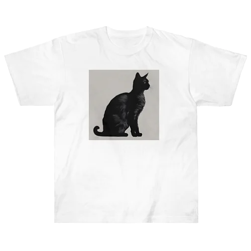 猫の影絵 ヘビーウェイトTシャツ