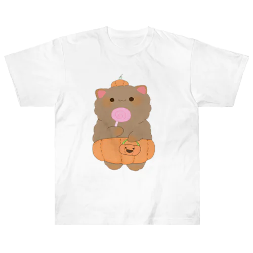 ハロウィンねこちゃん Heavyweight T-Shirt