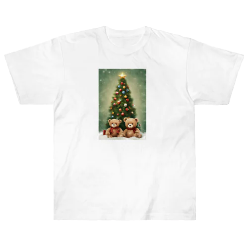 テディーベア兄弟のクリスマス ヘビーウェイトTシャツ