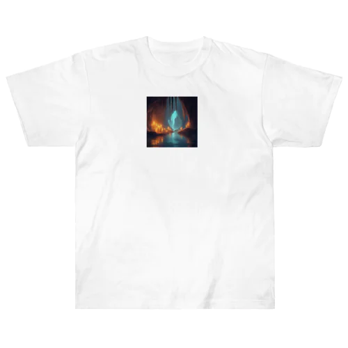 幻想の灯り 洞窟のキャンドルアートFantasia Illumination: Cave Candle Art ヘビーウェイトTシャツ