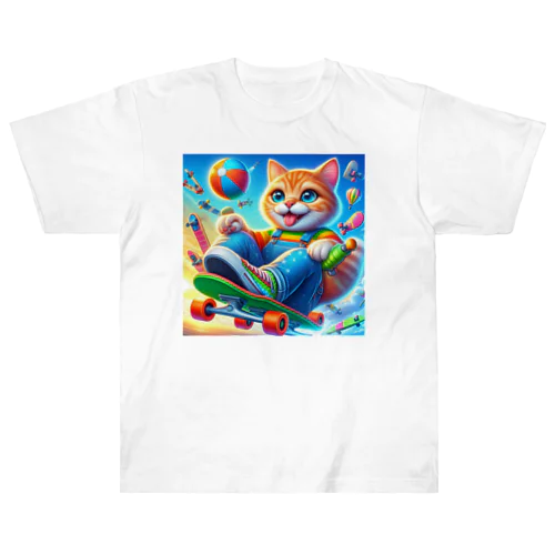 スケボーキャット ヘビーウェイトTシャツ