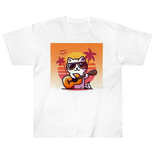 サングラス猫　ヘビーウェイトTシャツ ヘビーウェイトTシャツ