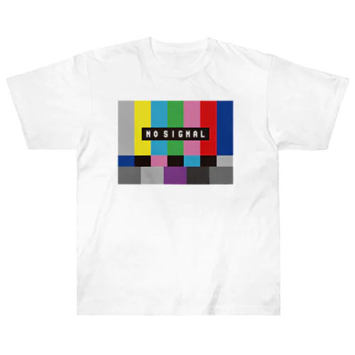 NO SIGNAL【テレビ・テストパターン・レトロデザイン】 Heavyweight T-Shirt