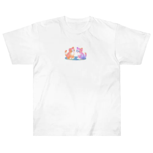 カラフル子猫ちゃん ヘビーウェイトTシャツ