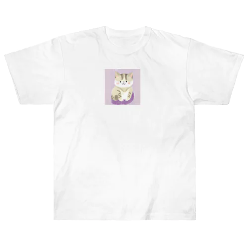 猫の水彩画グッズ ヘビーウェイトTシャツ