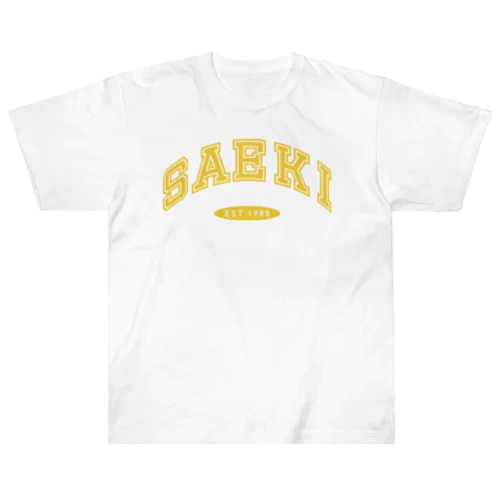 地方自治体 古着スウェット風　SAEKI イエロー Heavyweight T-Shirt