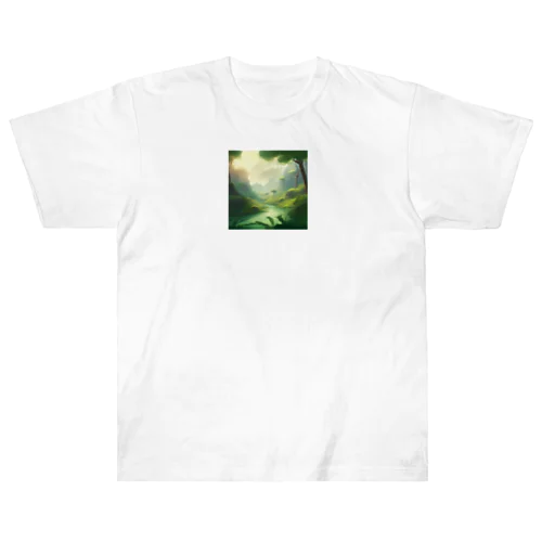  幻想の森 グリーンウンダー アートプリント Heavyweight T-Shirt