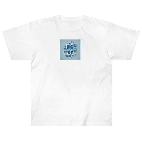 青のアート Heavyweight T-Shirt