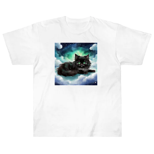 雲の上の黒猫03 Heavyweight T-Shirt