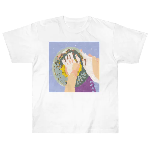 パン生地をこねる(ちぎり絵/貼り絵) Heavyweight T-Shirt