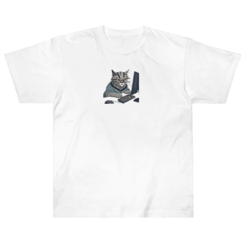 開発者猫 ヘビーウェイトTシャツ