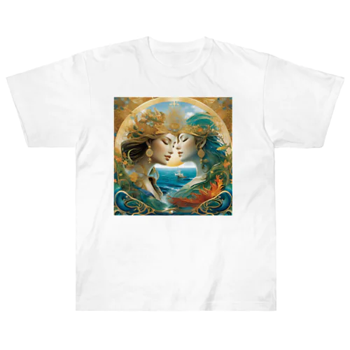 海と波の祝福 Heavyweight T-Shirt