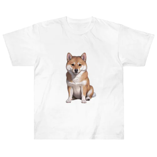 柴犬のおすわりシャツ ヘビーウェイトTシャツ