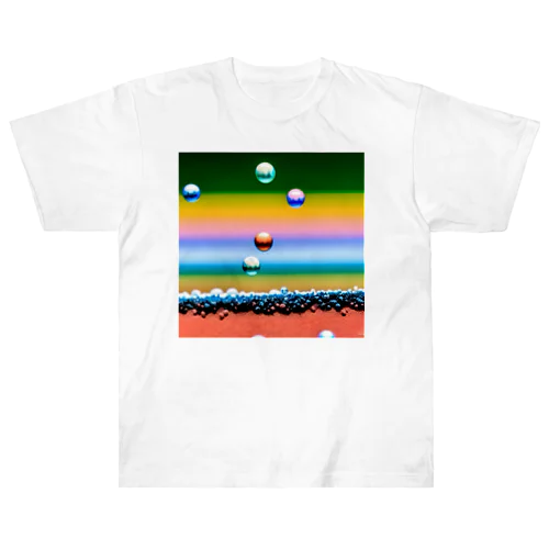 Particles‘ Dance(AI-Aided Design)ーsquare ver. ヘビーウェイトTシャツ