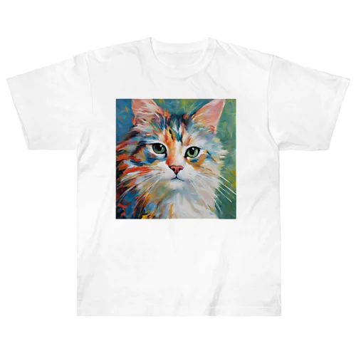 絵の具猫 ヘビーウェイトTシャツ