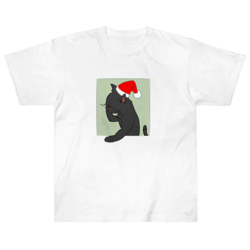 モノオモウ猫の１１月（黒猫） Heavyweight T-Shirt