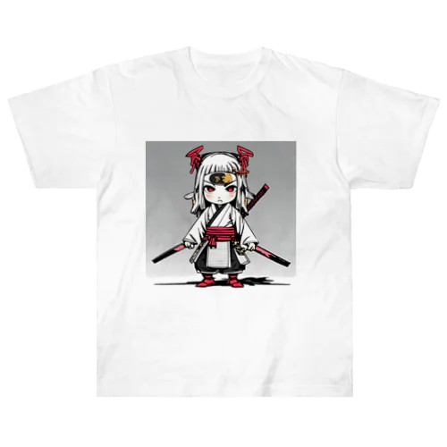 女流Zamurai【侍女-makatachi-】ディフォルメ Heavyweight T-Shirt