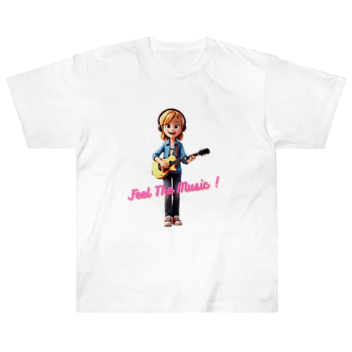 Feel The music (girl) ヘビーウェイトTシャツ