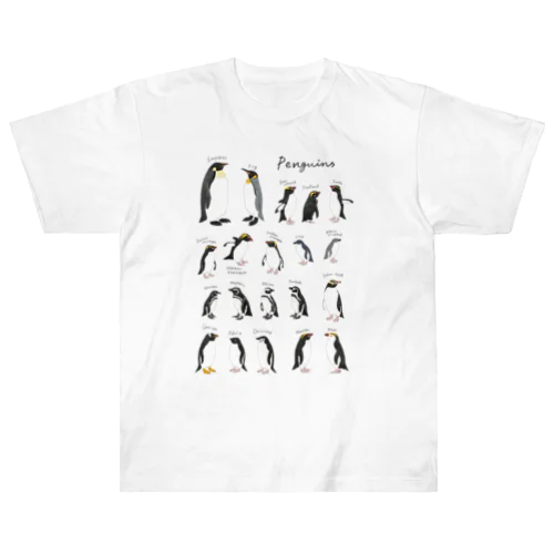 【淡色用】20種のペンギン ヘビーウェイトTシャツ