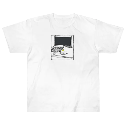 猫の手貸します。（黄色目） Heavyweight T-Shirt