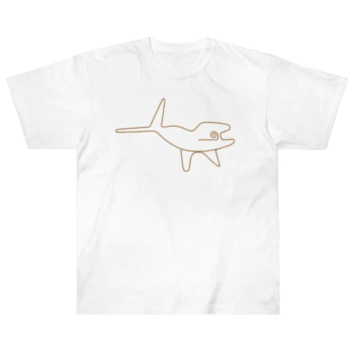 ナスカの地上絵風のクジラ Heavyweight T-Shirt