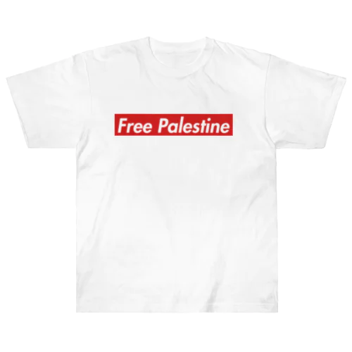 Free Palestine　パレスチナ解放のためのもの ヘビーウェイトTシャツ