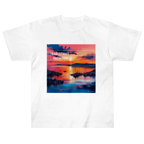 クリスマスの夕日 Heavyweight T-Shirt