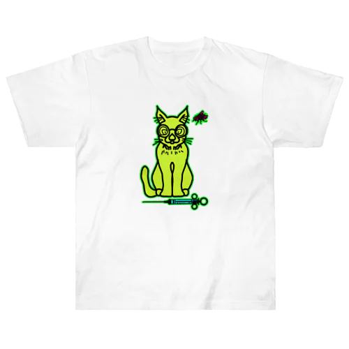 待ちきれない猫 ヘビーウェイトTシャツ