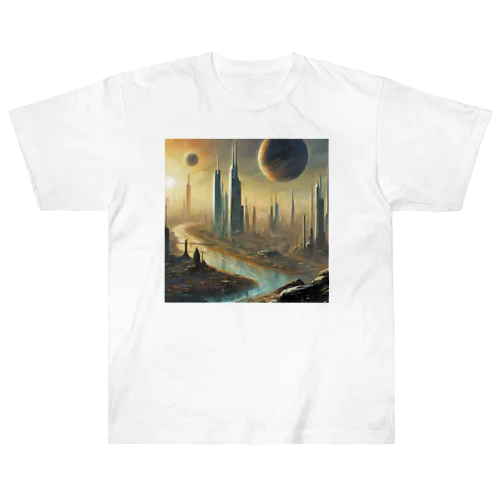 惑星と近未来都市 Heavyweight T-Shirt